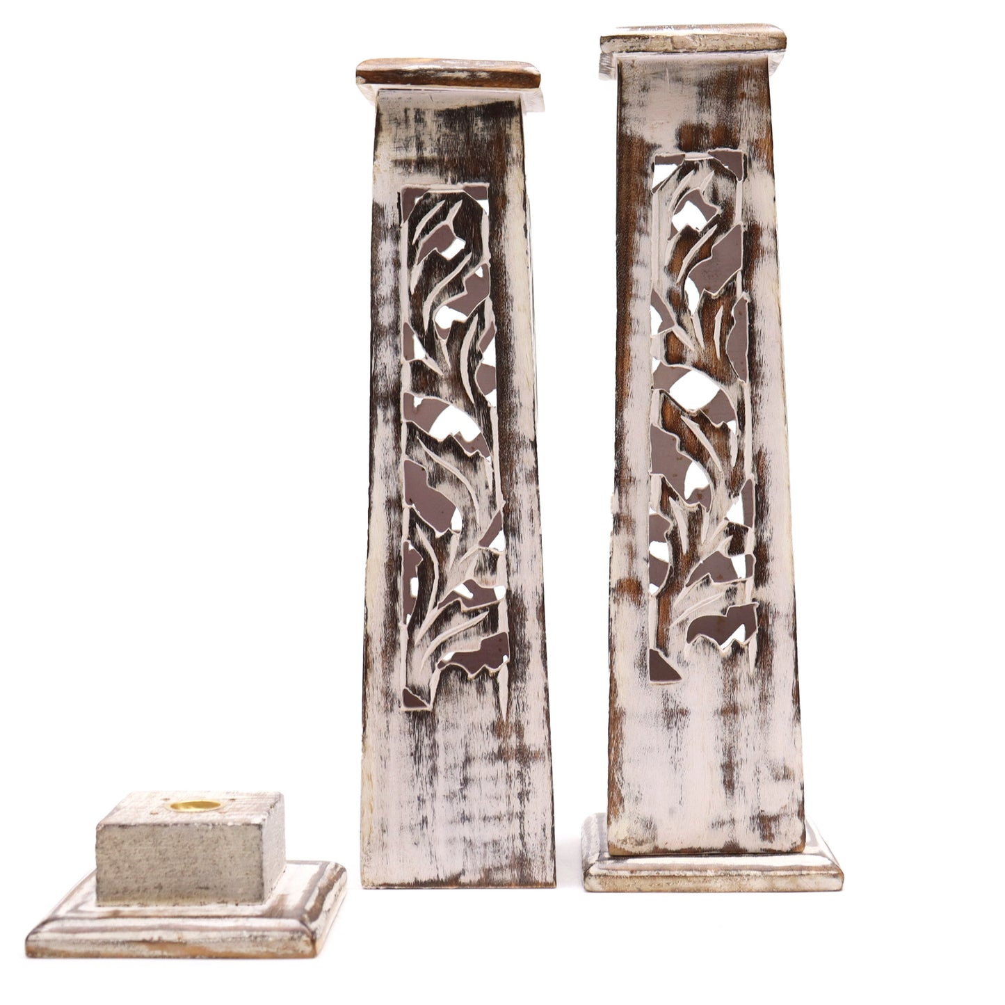 Tapered Incense Tower Washed Mango Wood