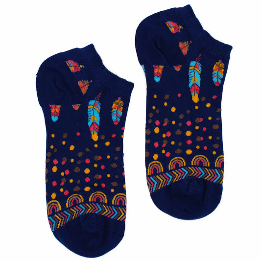 S/M Hop Hare Bamboo Socks Low - Indian Feathers