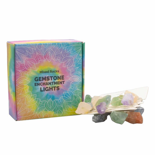 Gemstone Enchantment Lights mixed rocks crystal LED string lights glowing
