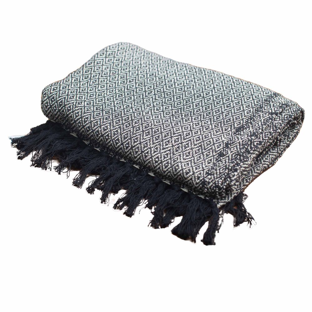 Boho Comfort Throws - 125 x 150 cm - Charcoal