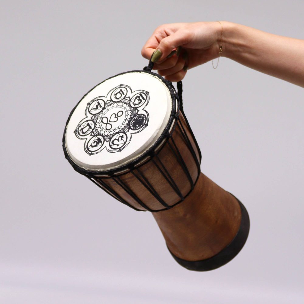 Chakra Wide Top Djembe Drum - 30cm