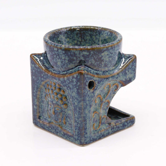 Square Buddha Oil Burner - Dusty Blue