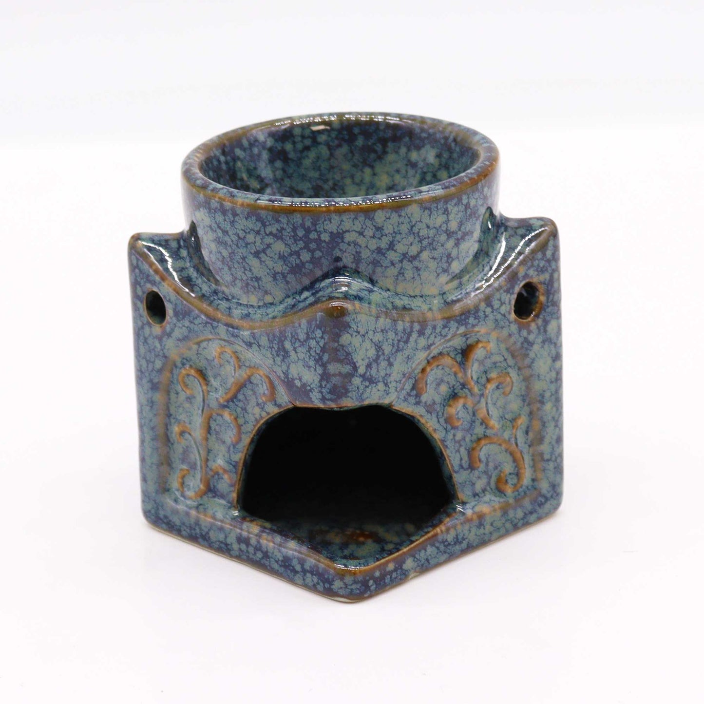 Square Buddha Oil Burner - Dusty Blue