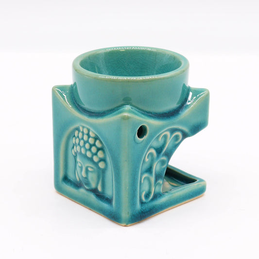 Square Buddha Oil Burner - Soft Turquoise