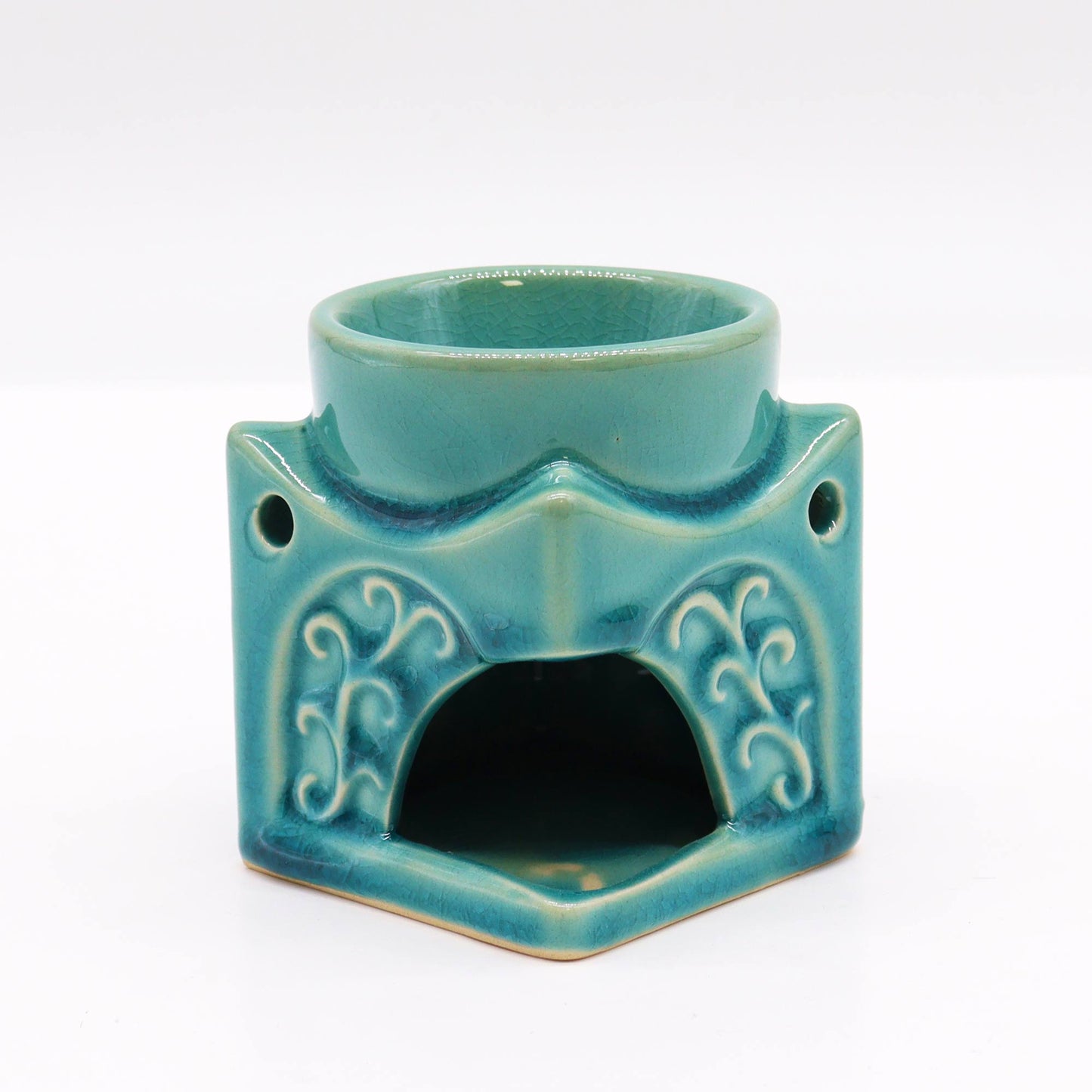 Square Buddha Oil Burner - Soft Turquoise