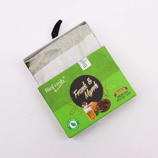 Biofresh backflow incense cones frankincense and myrrh with cascading smoke effect for backflow burners