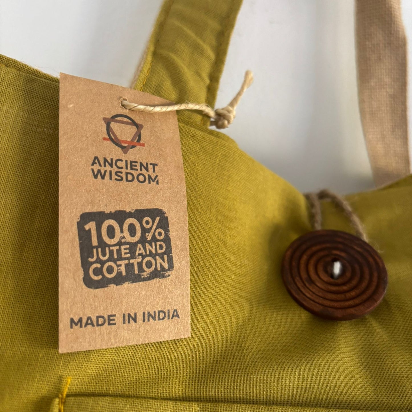 Jute and Cotton Reversible Big Bag - Pistachio