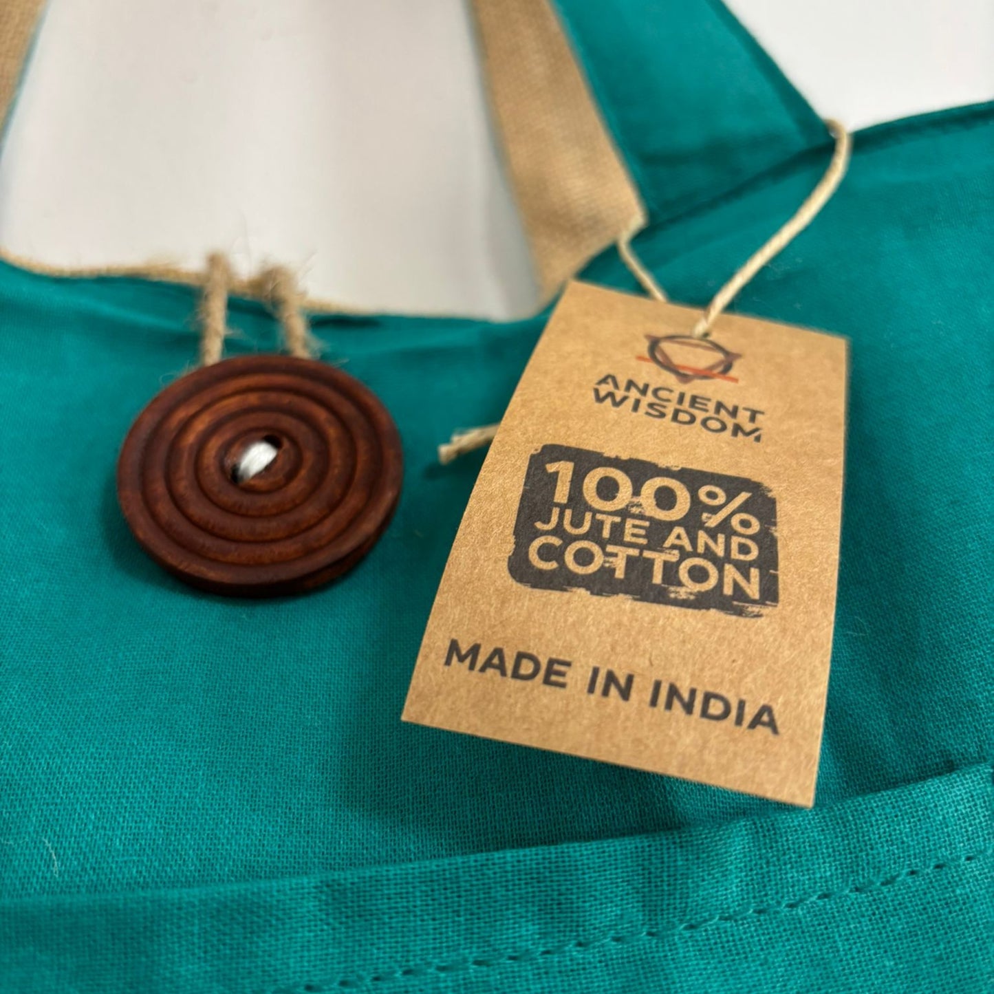 Jute and Cotton Reversible Big Bag - Teal