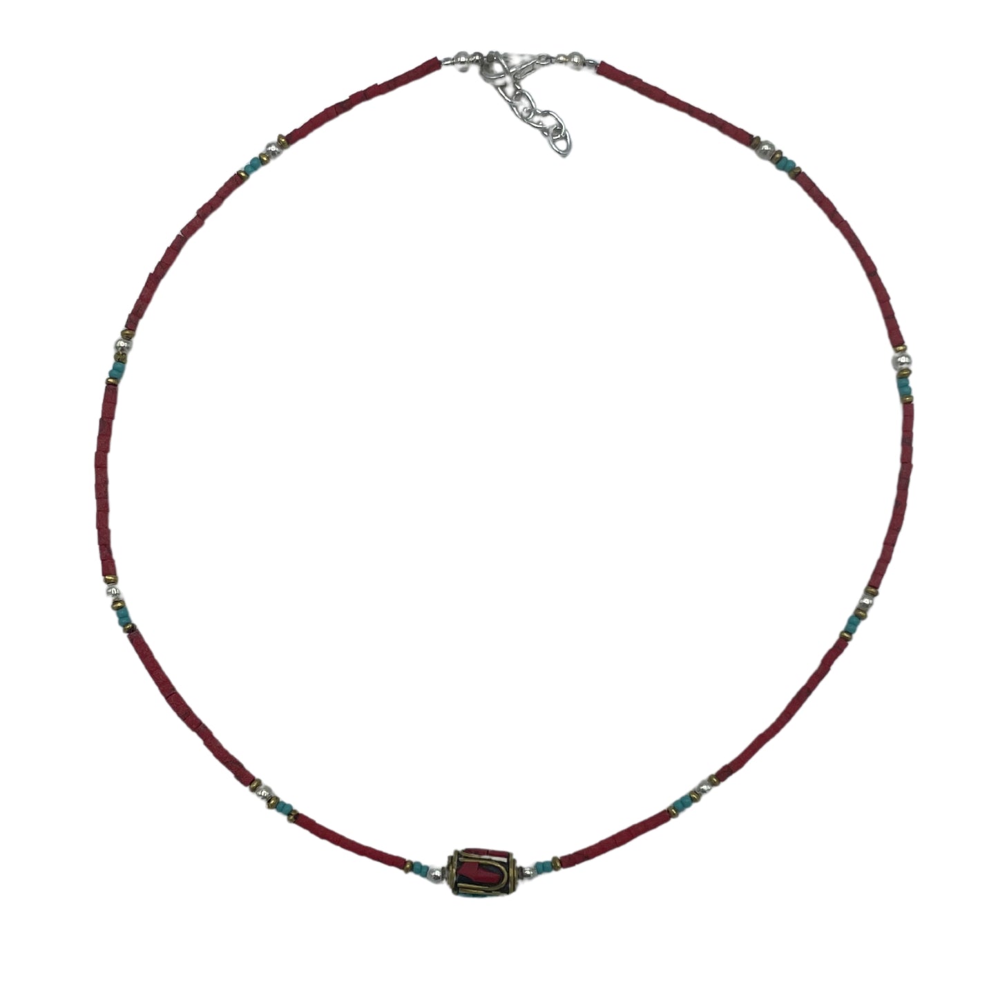 Coral Tribal Bead Nepalese Extra Fine Gem Necklace