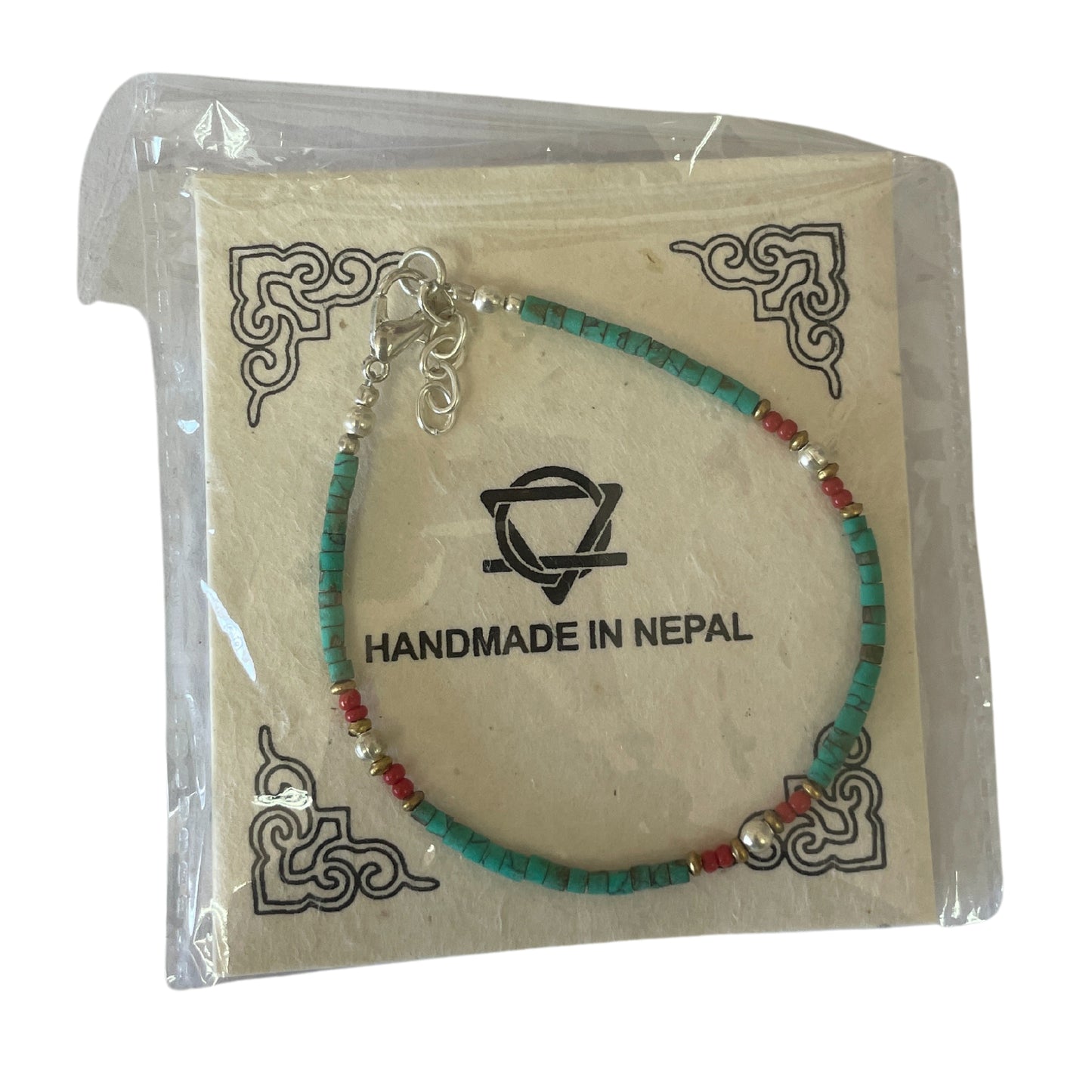 Turquoise and Stone Nepalese Extra Fine Gem Bracelet