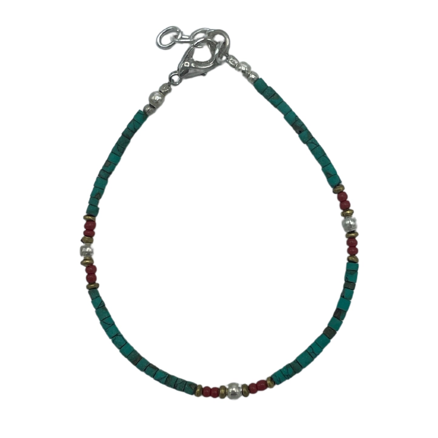 Turquoise and Stone Nepalese Extra Fine Gem Bracelet