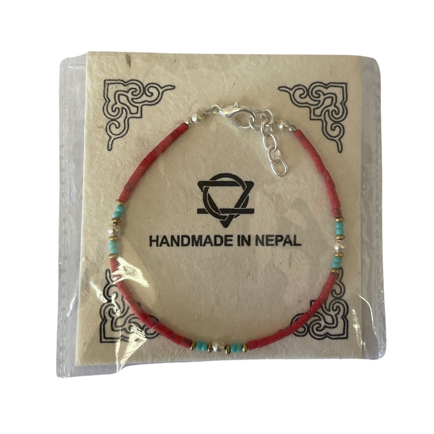Coral Tribal Bead Nepalese Extra Fine Gem Bracelet
