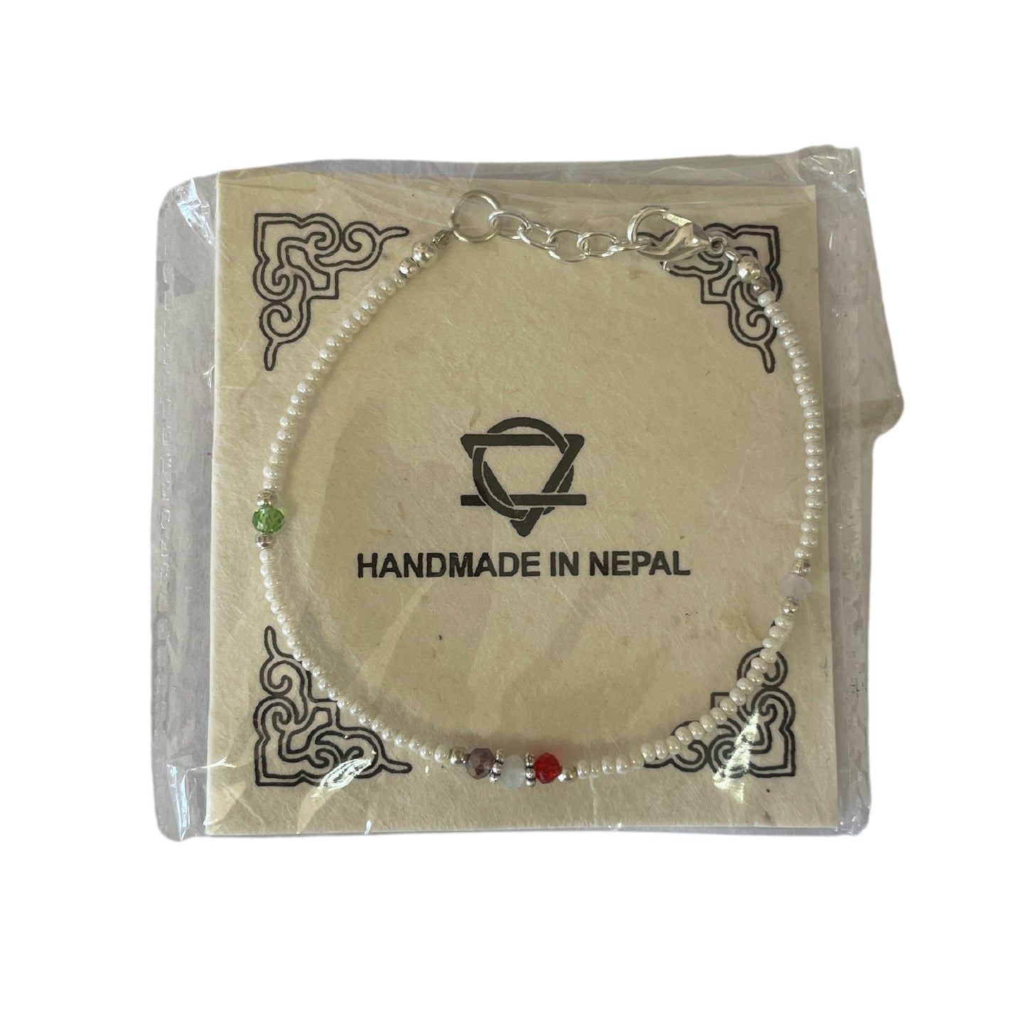 Pearl and Cut Beads Nepalese Extra Fine Gem Bracelet