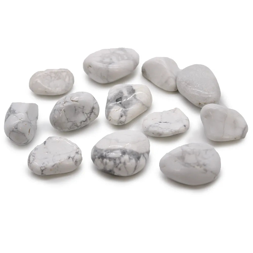 White Howlite Medium Tumblestone 12 Pack