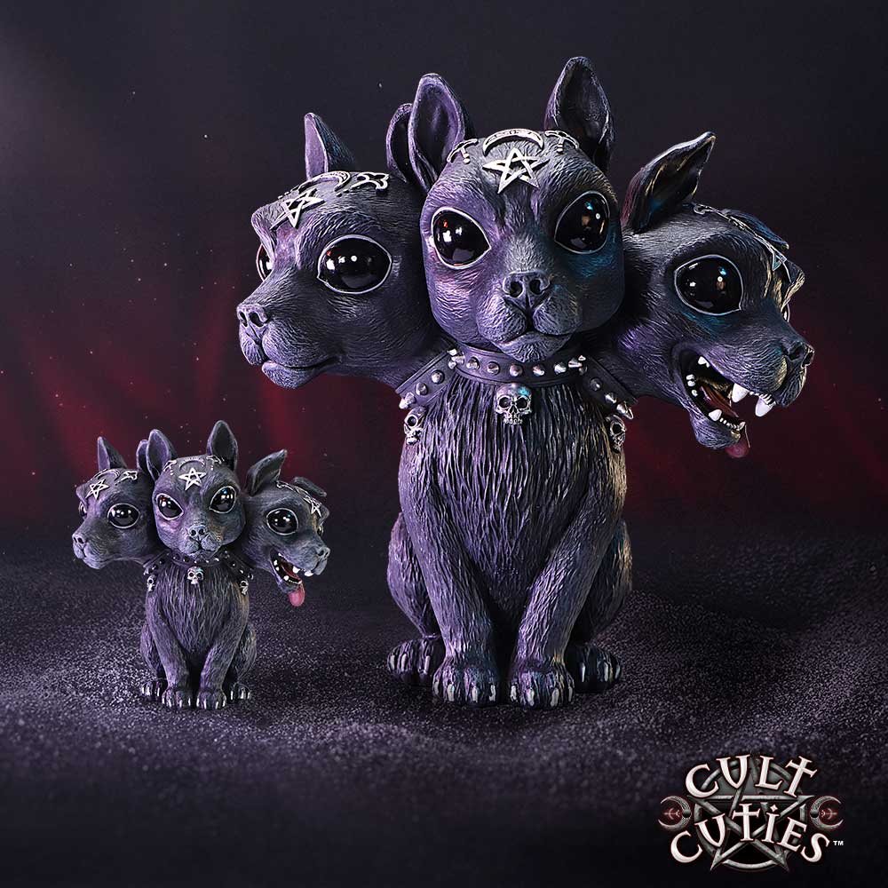 Diabarkus Cerberus Dog Cult Cutie Large gothic triple-headed figurine