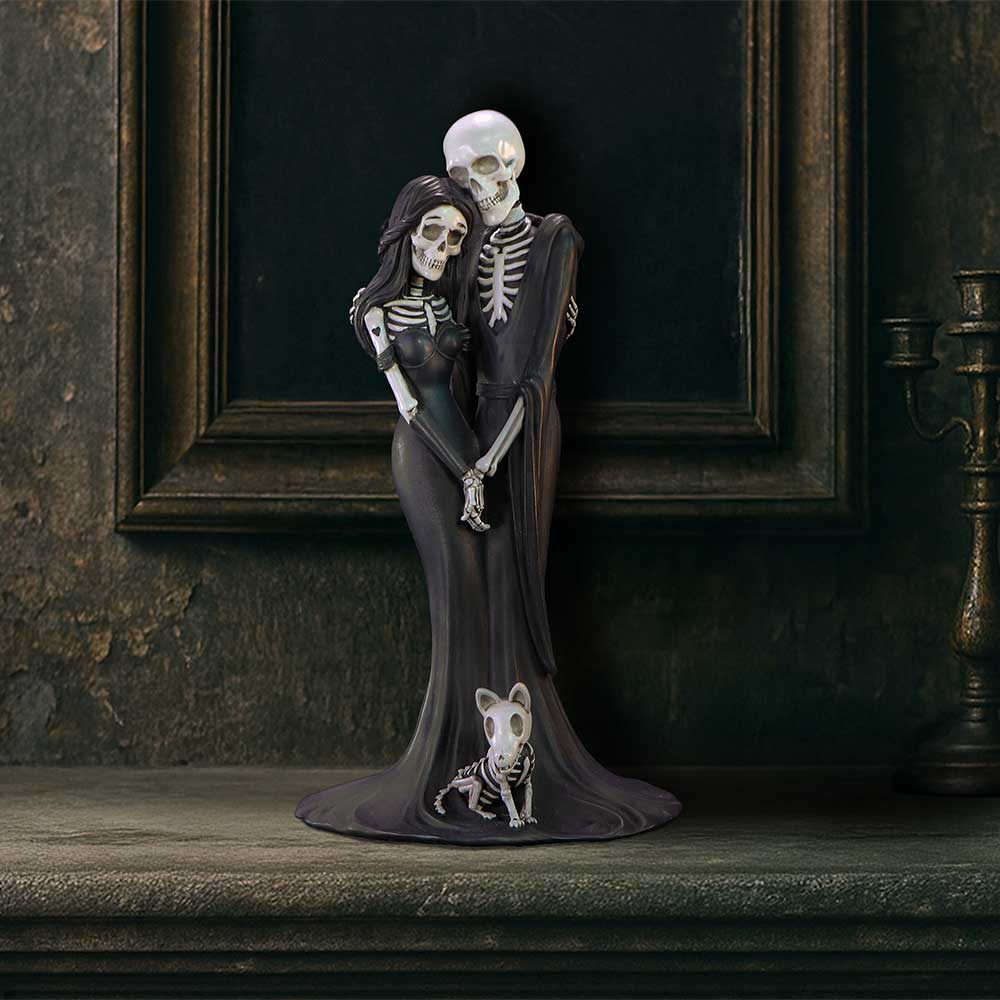 Eternal Companion Skeleton Lovers Figurine hand-painted polyresin skeleton couple statue