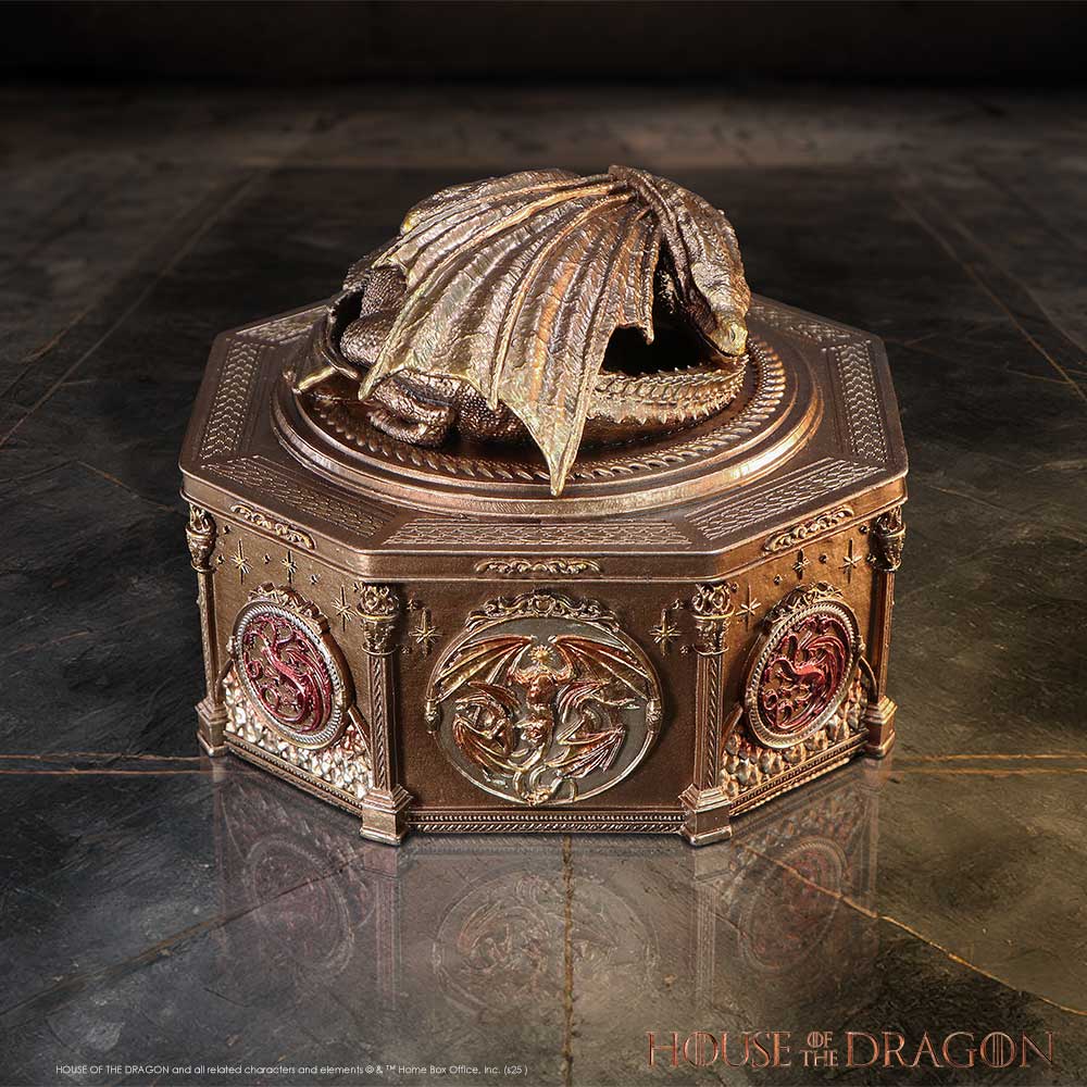 House of the Dragon Syrax Box – officially licensed resin dragon trinket box with Syrax sculpted on removable lid