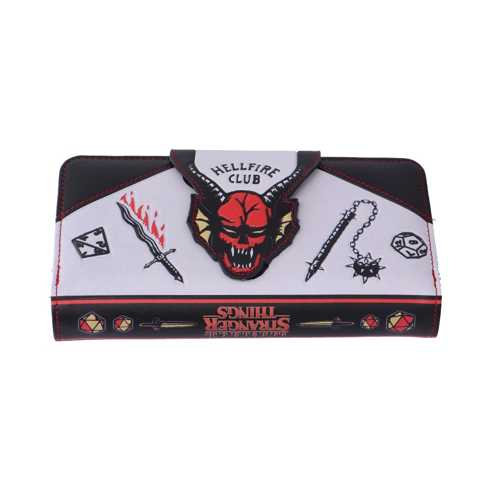 Front angle of the Hellfire Club purse with the patterned lower edge visible
