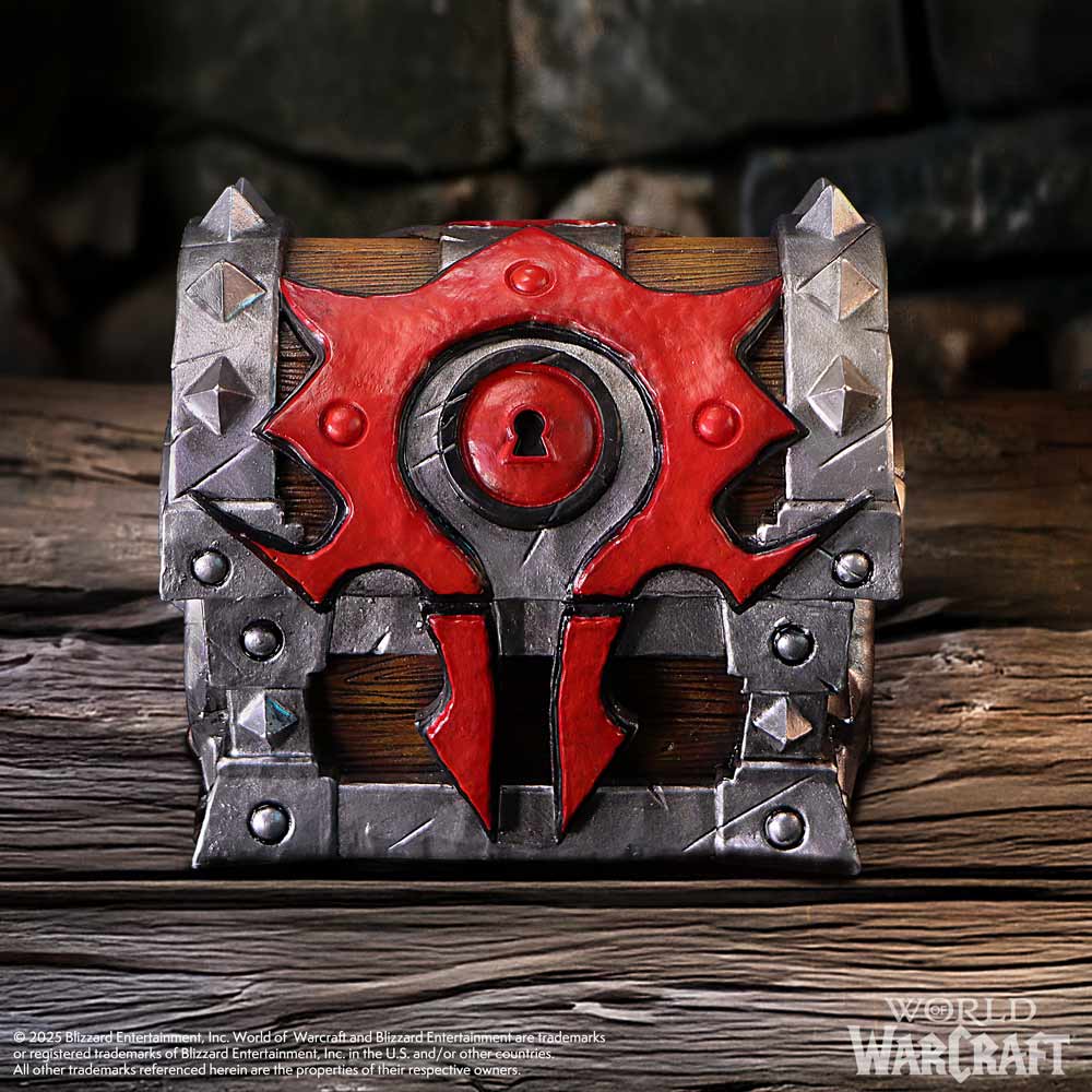 World of Warcraft Horde War Chest Box with red emblem and resin finish