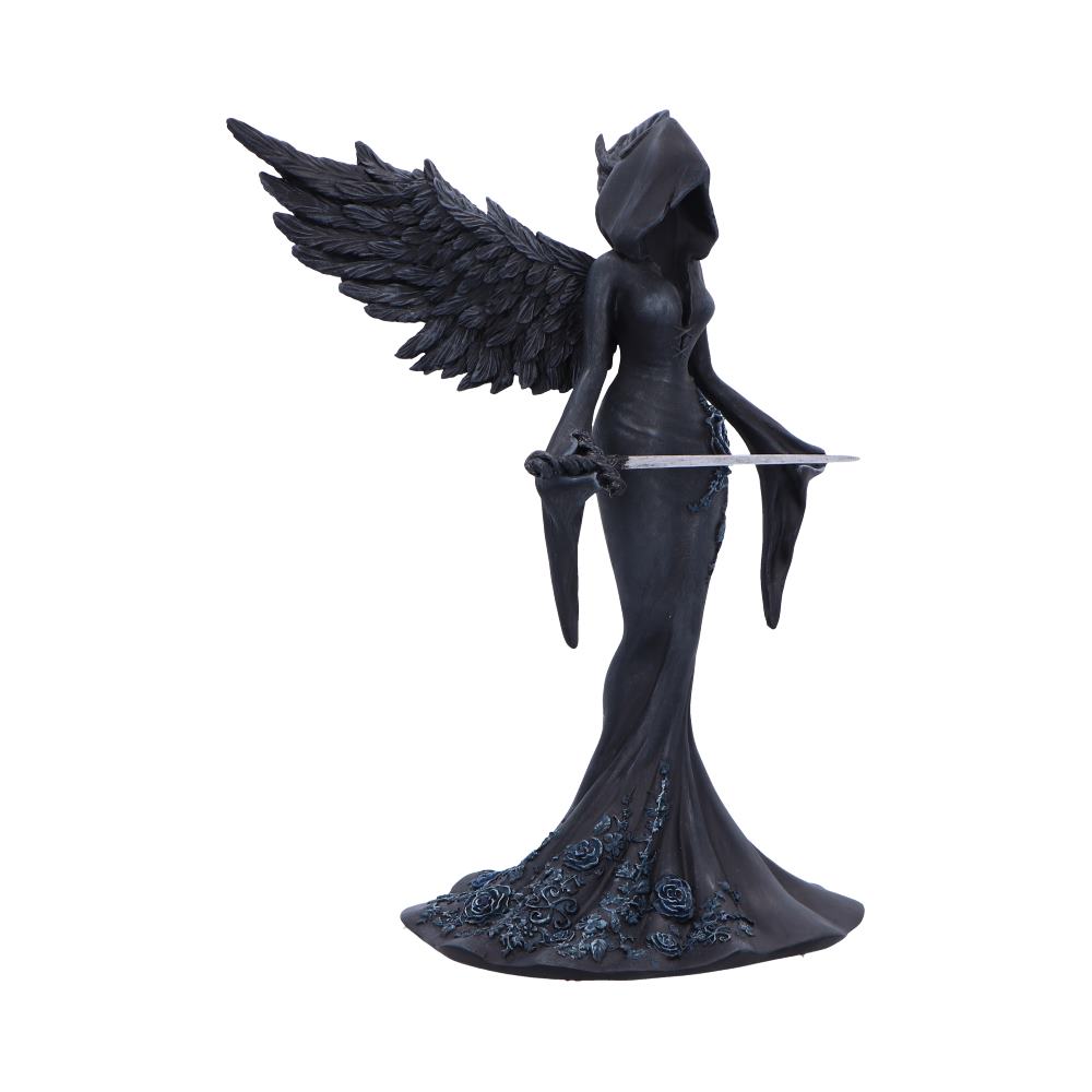 Femme Fatale Warrior Gothic Figurine - opposite angle with the sword blade and spread wings