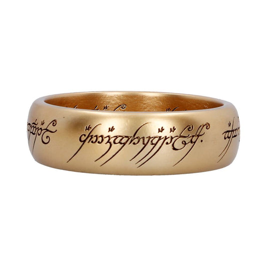 Gold-finished One Ring trinket dish with dark inscription around the outer rim