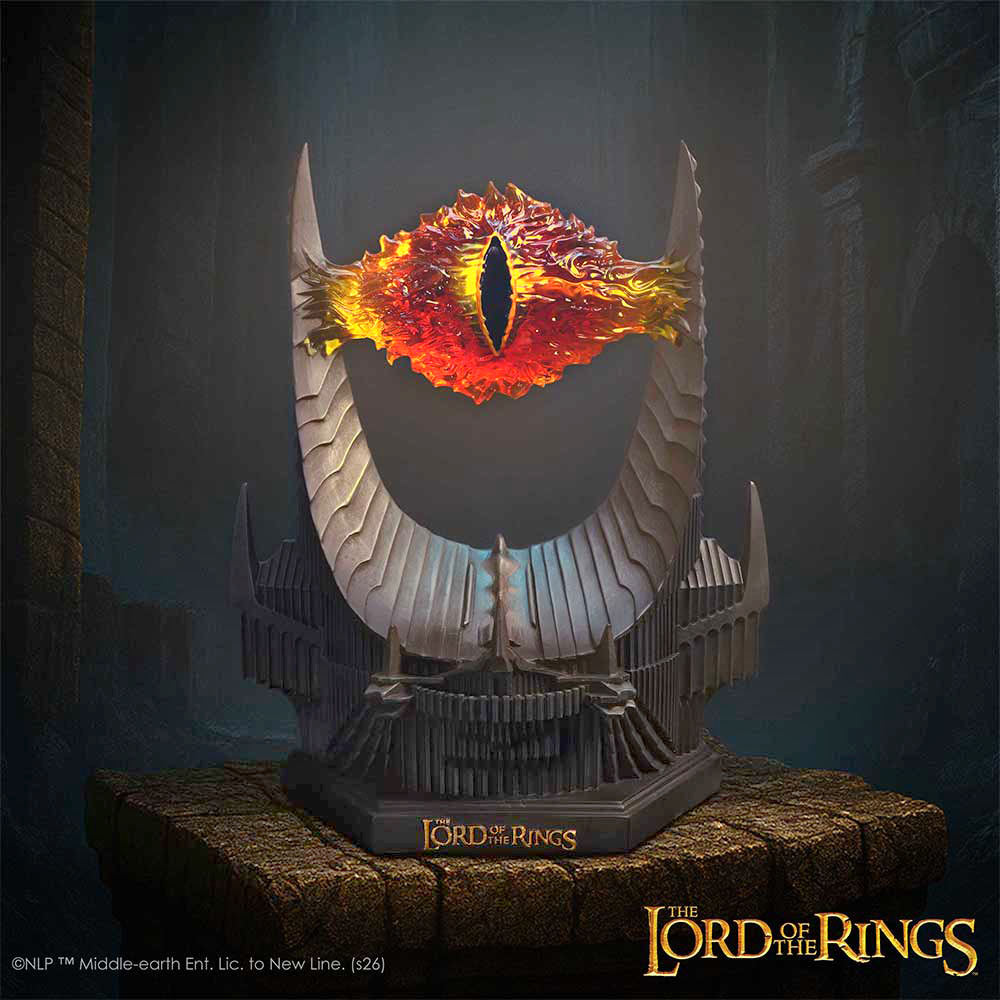 LOTR Eye of Sauron Light-Up Lamp - Illuminated Eye of Sauron in a styled display