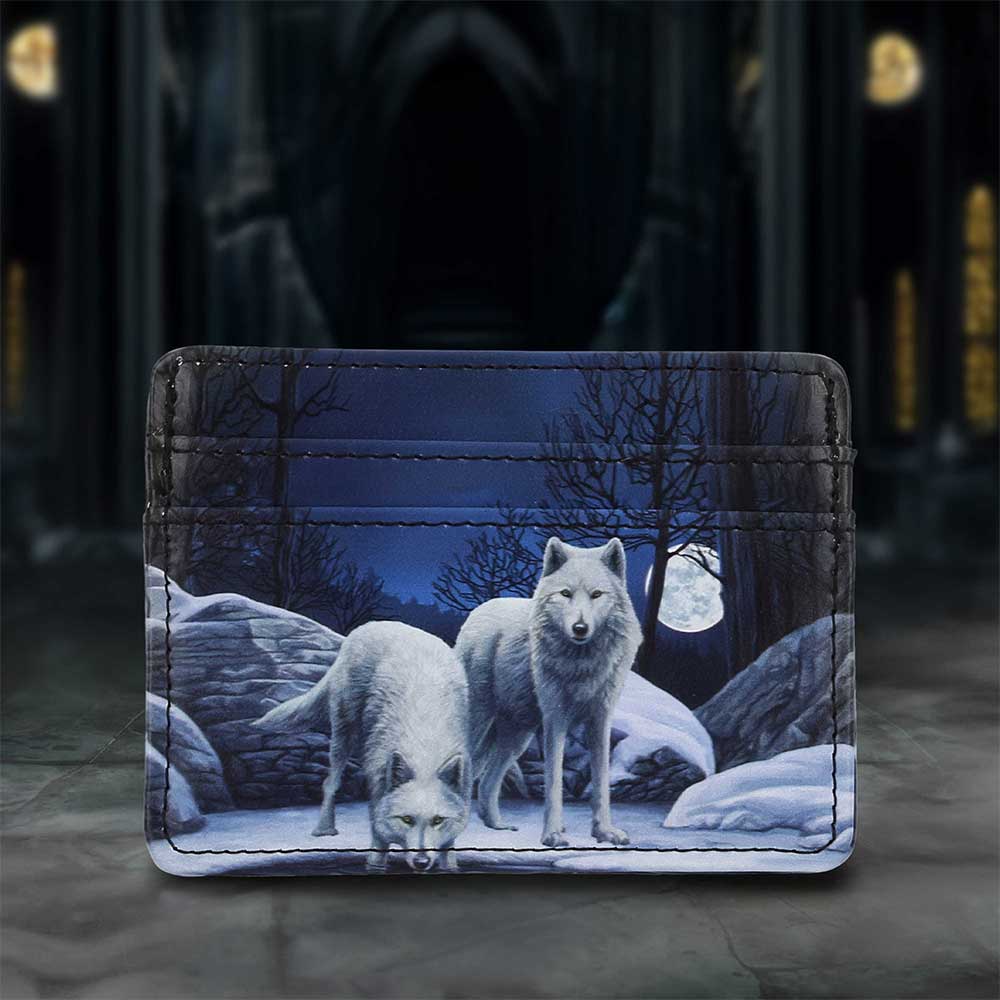 Lisa Parker Warriors of Winter Card Holder - Alternate styled view of white wolves artwork