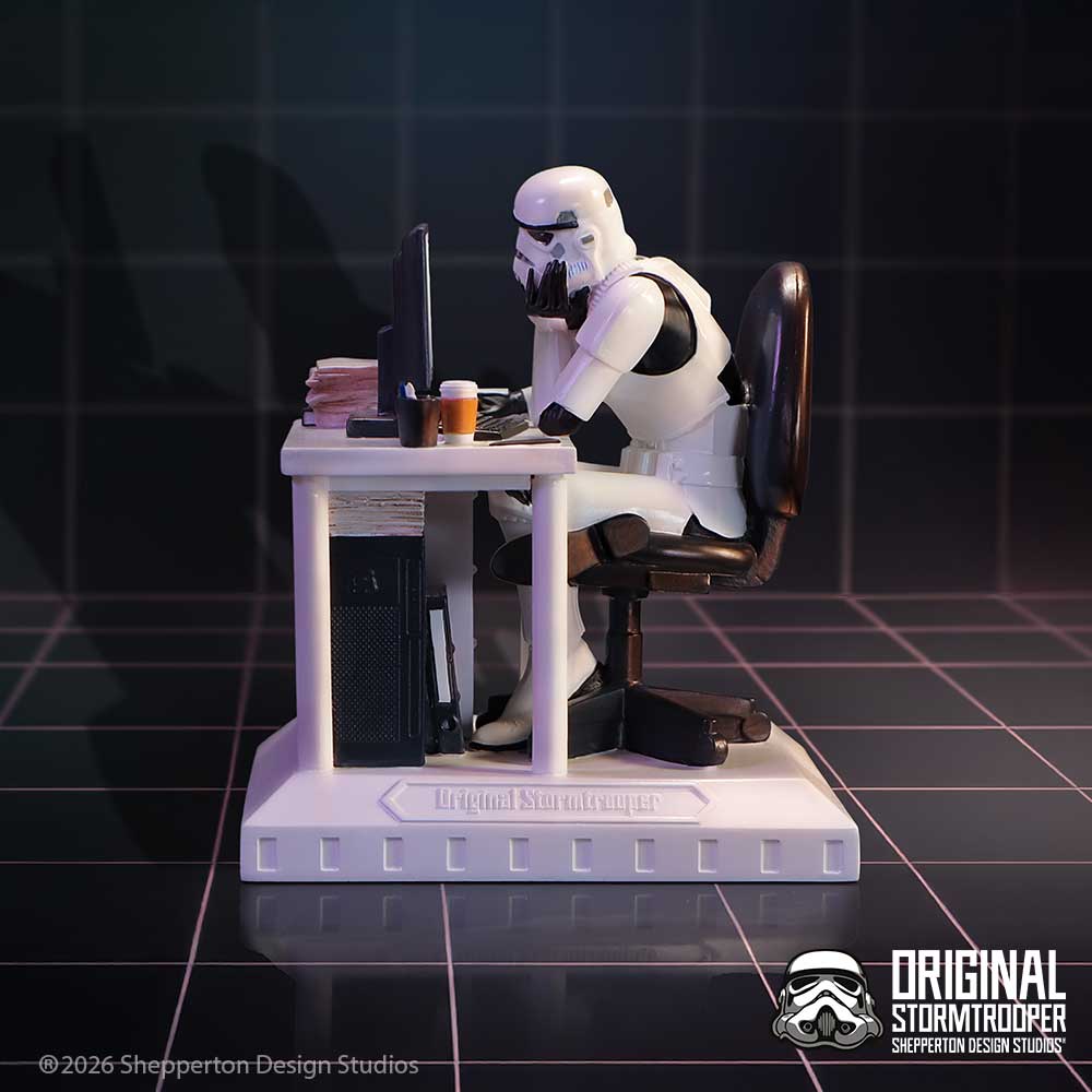 Stormtrooper Slave to the Wage Figurine - Office trooper in a styled sci-fi setting