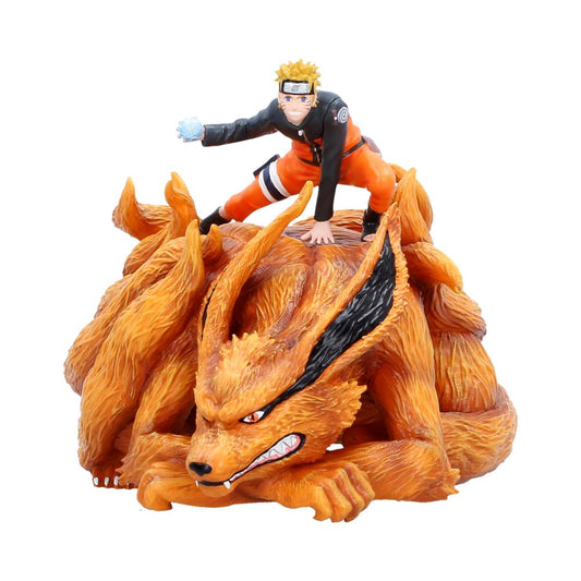Naruto Kurama Hidden Storage Box - Front showing Naruto above crouching orange Kurama