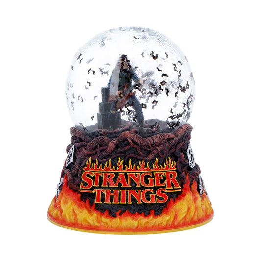 Stranger Things Eddie’s Sacrifice Snow Globe - Front showing Eddie and bats above flame-coloured base