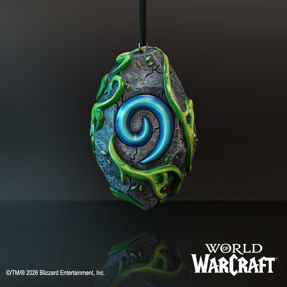 World of Warcraft Hearthstone Hanging Ornament - Hearthstone ornament hanging in dark display