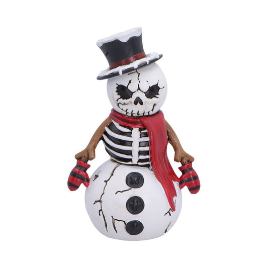 Silent Nightmares Jack Frost Gothic Snowman - Front showing cracked snowman face and red scarf