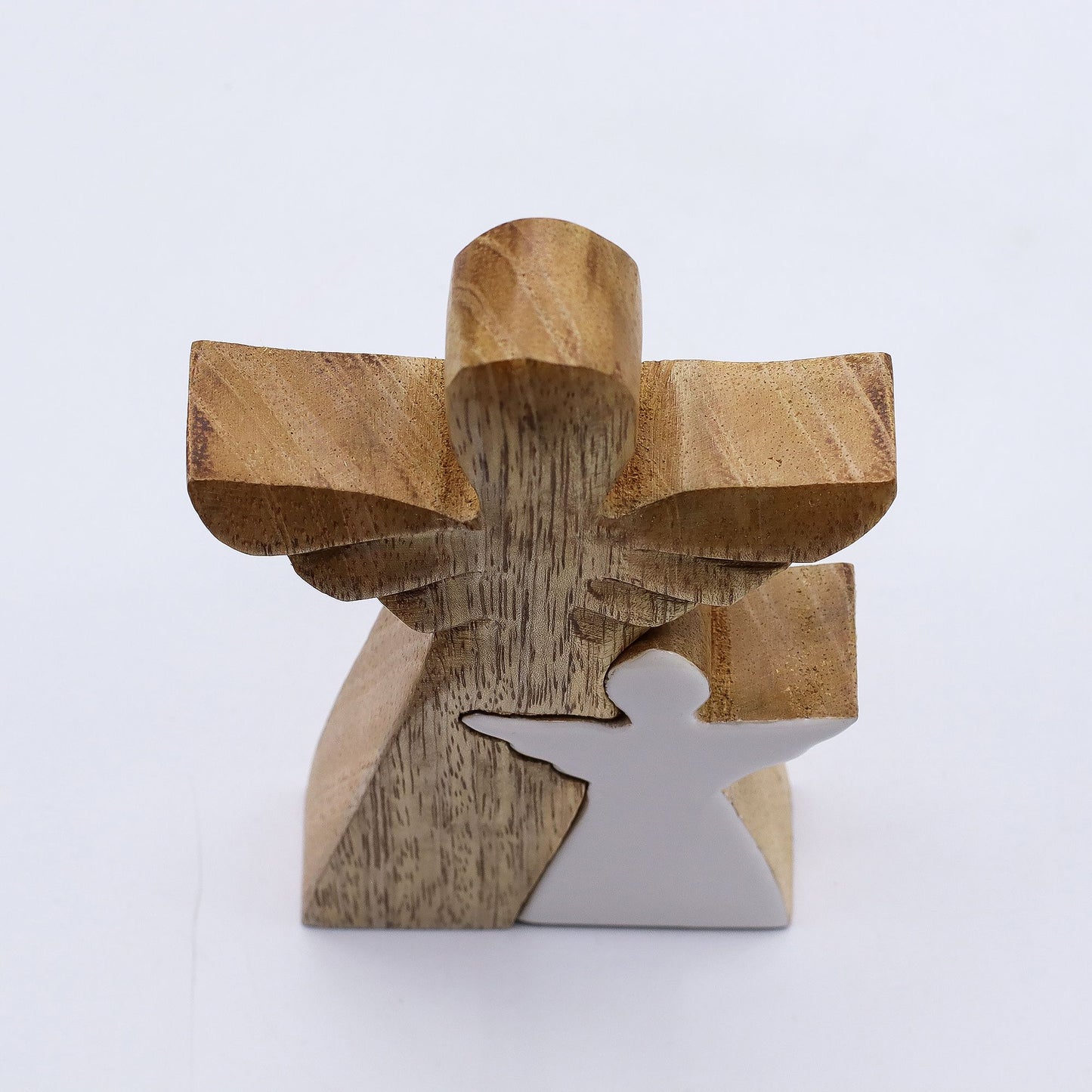 Mango Wood Angel in Angel - Embrace
