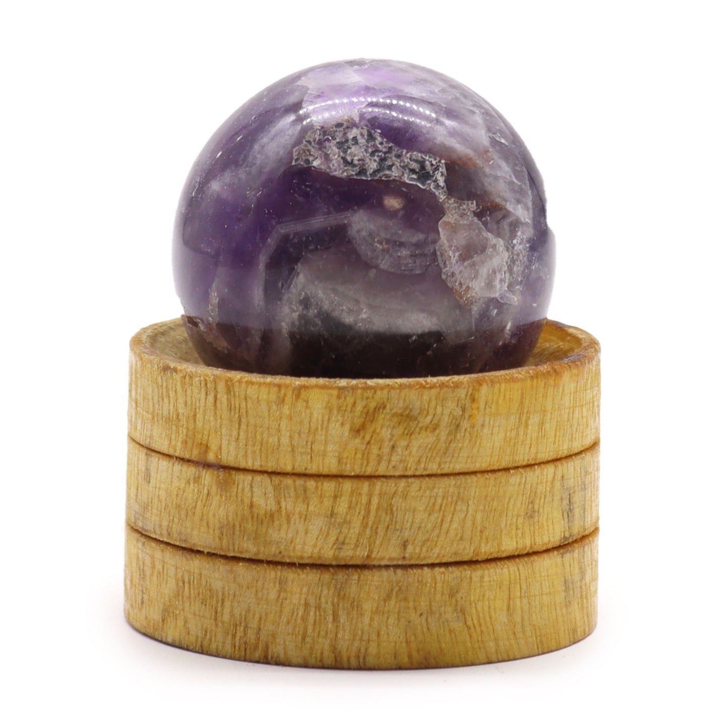 African Amethyst sphere 40mm crystal ball with stand purple gemstone polished