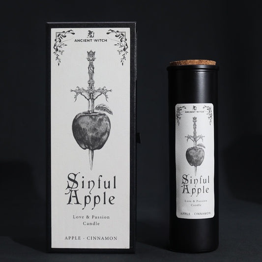 Ancient Witch Ritual Candles – Sinful Apple scented ritual candle with ~50h burn time for love & attraction spells