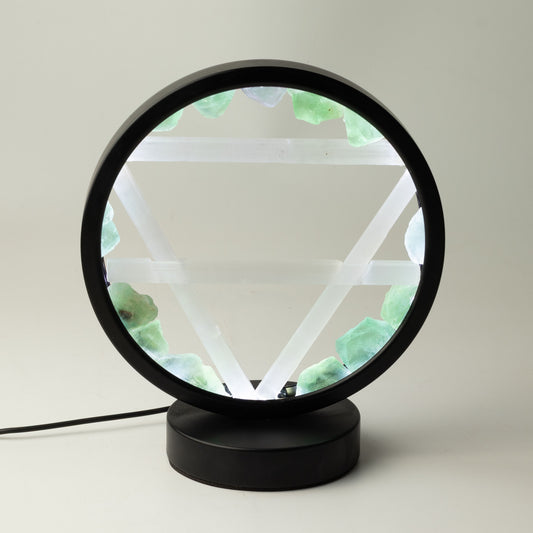 Gemstone Halo Lamp - Earth - Aventurine & Selenite