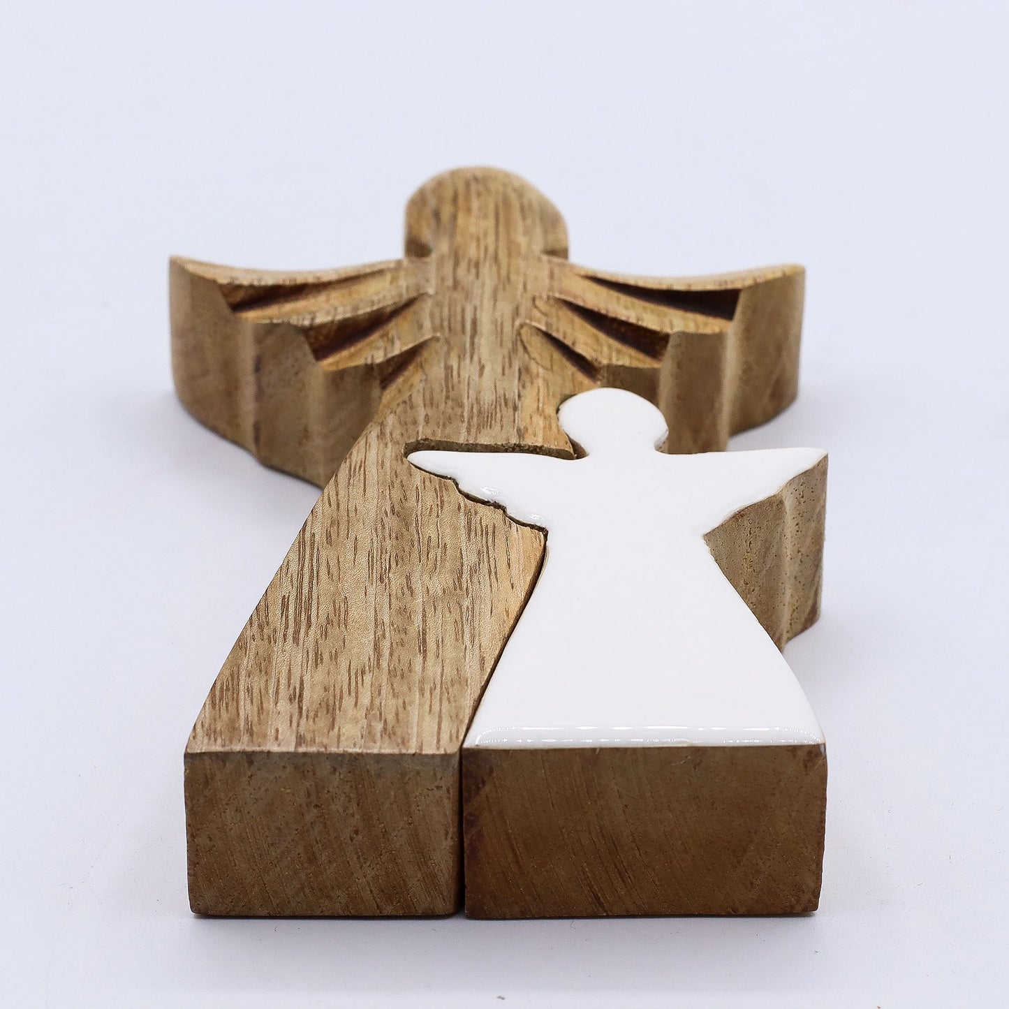Mango Wood Angel in Angel - Embrace