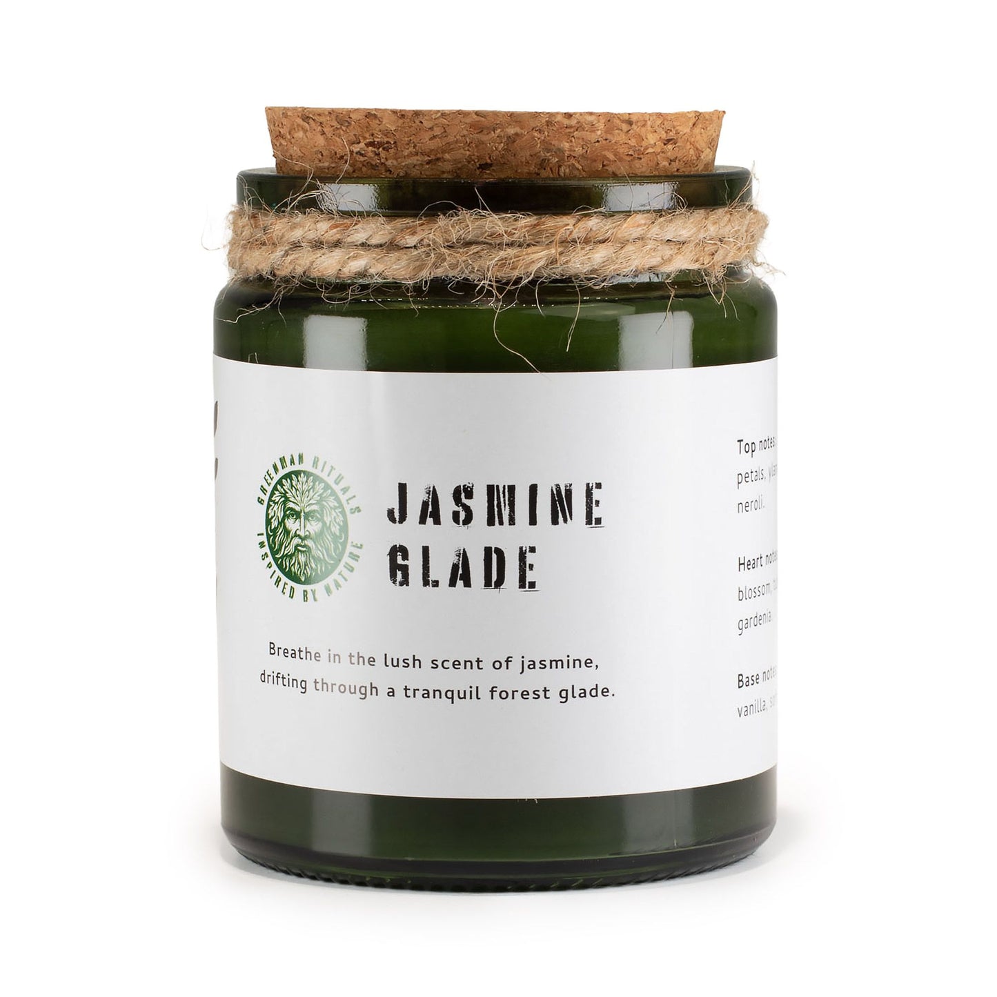 Greenman Woodwick Soy Candle – Jasmine Glade floral soy candle with wooden wick