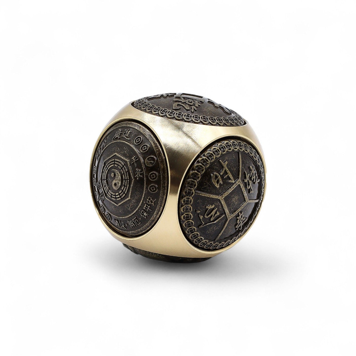 Feng Shui large wealth dice rounded brass spinner for abundance and energy balance