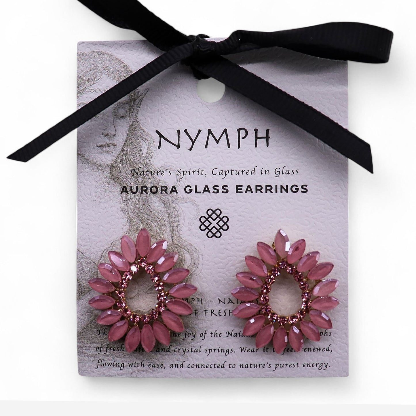 Vintage Glass Earrings Soft Pink Loop