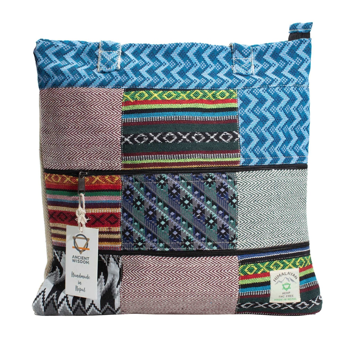 Patchwork Kathmandu Tote Bag Dhaka design handmade hemp cotton boho tote