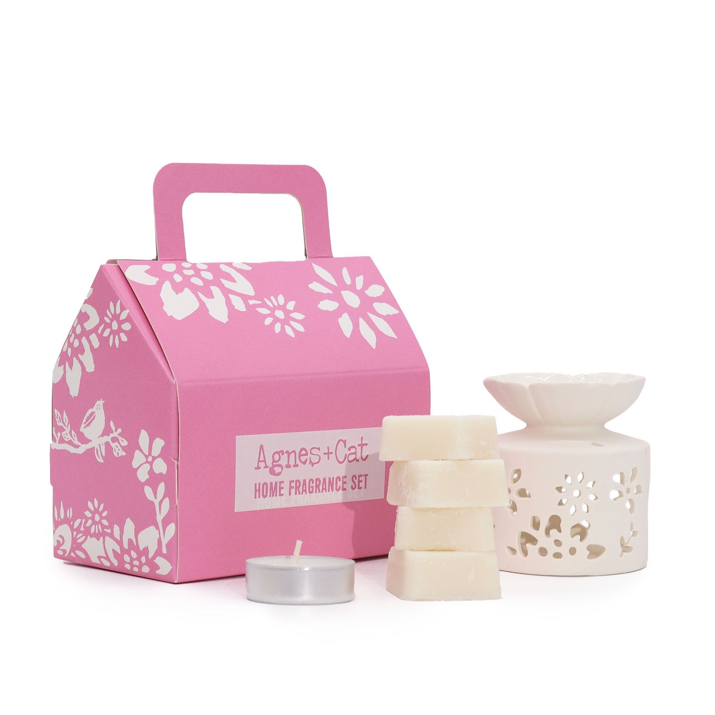 Agnes and Cat fragrance gift set tea and roses oil burner wax melts tealight