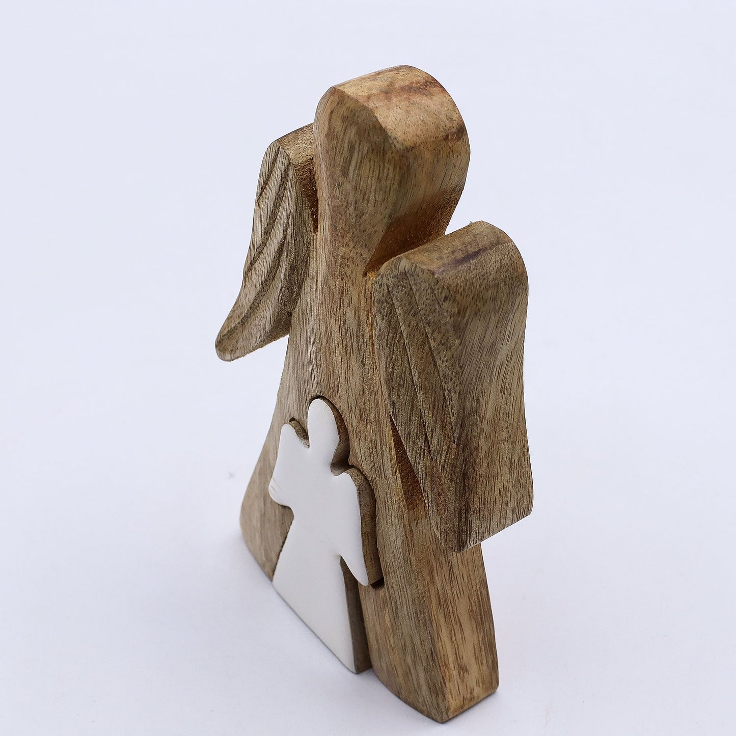 Mango Wood Angel in Angel - Protection