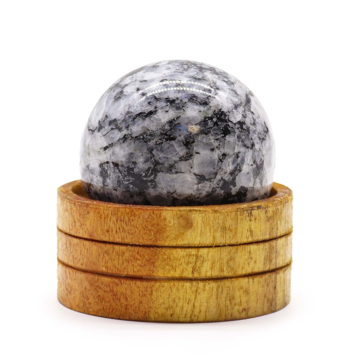 Indian Moonstone sphere 50mm crystal ball with stand soft iridescent gemstone