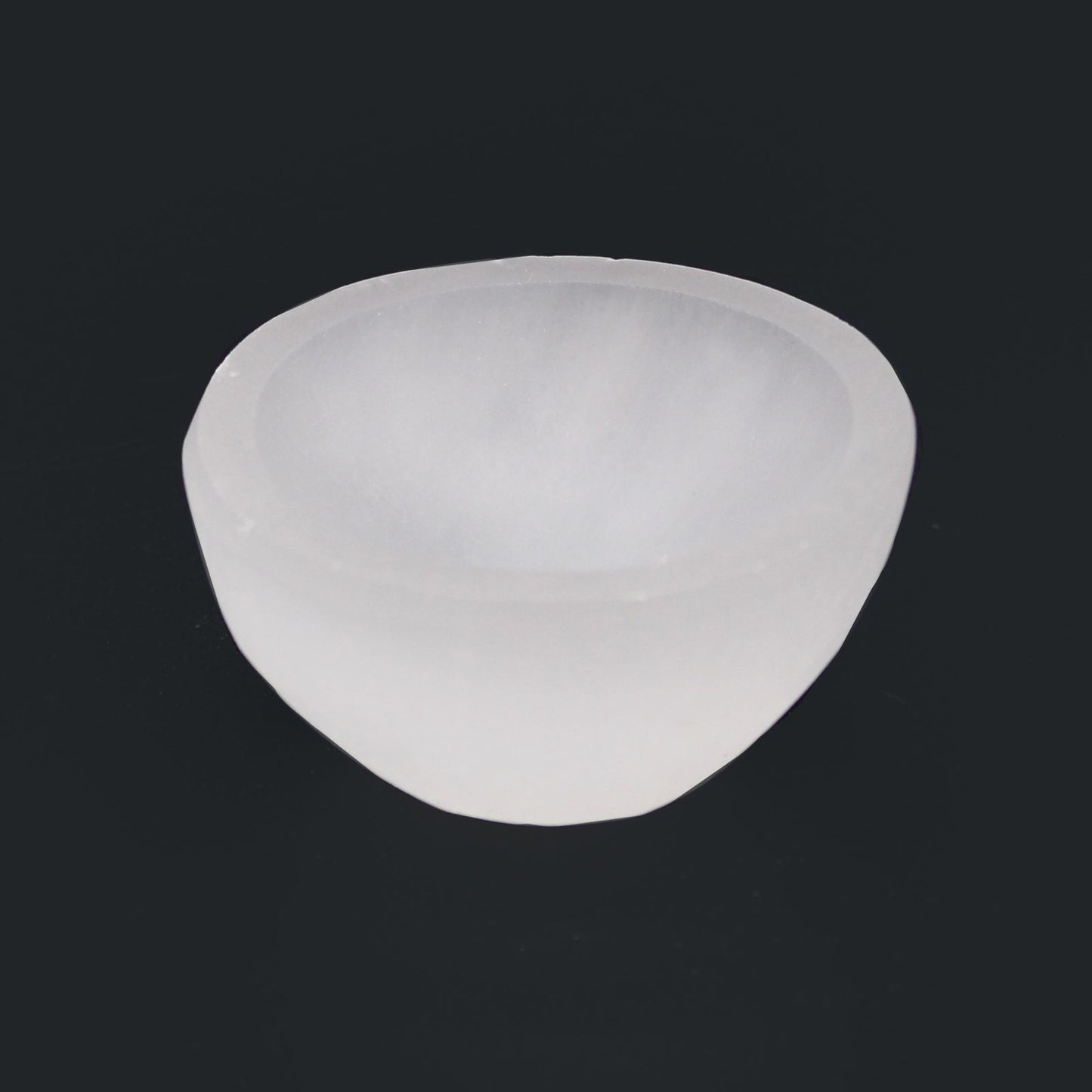 Selenite Round Bowl Small 6 cm – small polished selenite crystal bowl for crystal cleansing, gemstone storage and sacred décor UK