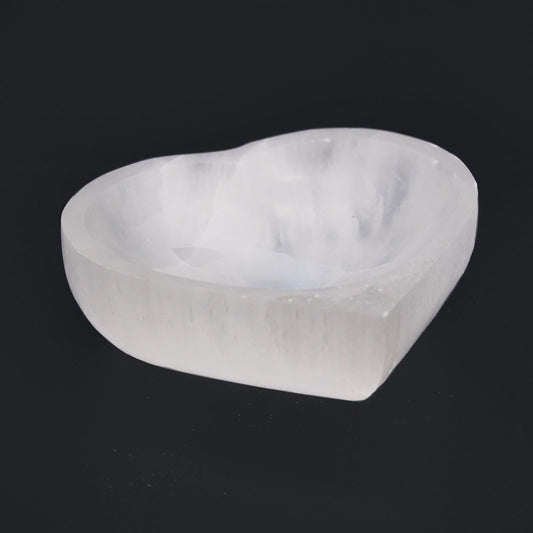 Selenite Heart Bowl Large