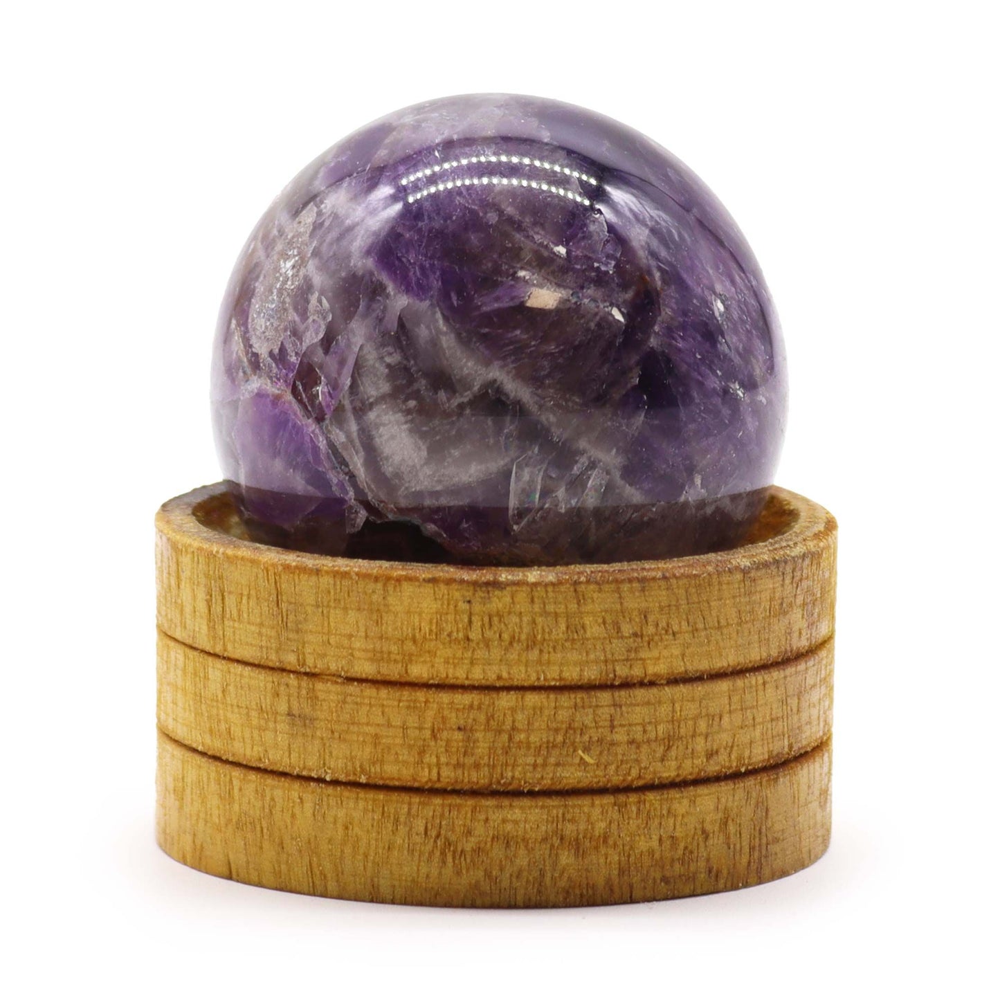 African Amethyst sphere 50mm crystal ball with stand purple gemstone polished