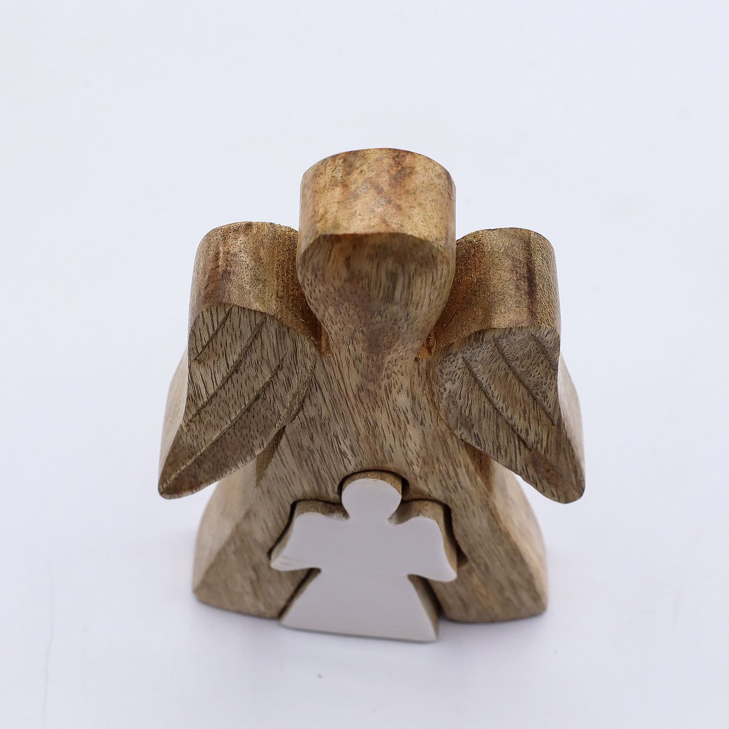 Mango Wood Angel in Angel - Protection