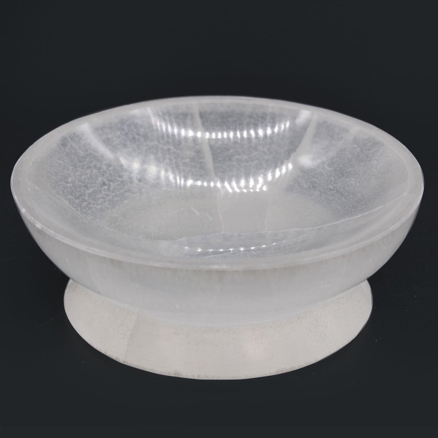 Selenite Ritual Bowl XL 13 cm – polished selenite crystal bowl for energy cleansing, crystal charging and sacred altar décor UK