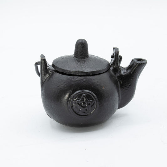 Small Cast Iron Ritual Pot with Pentagon 8x8x10cm